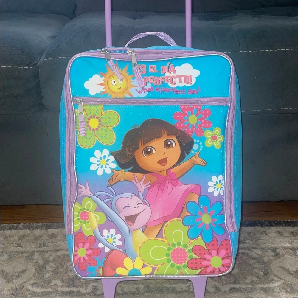 Nickelodeon Dora the Explorer Rolling Suitcase - Blue and Pink - Picture 1 of 5